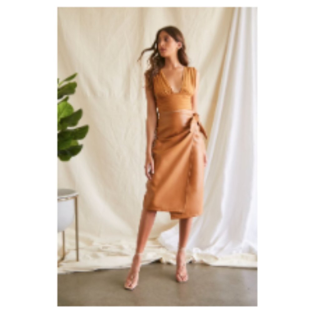 Forever 21 faux leather wrap midi skirt S NWT